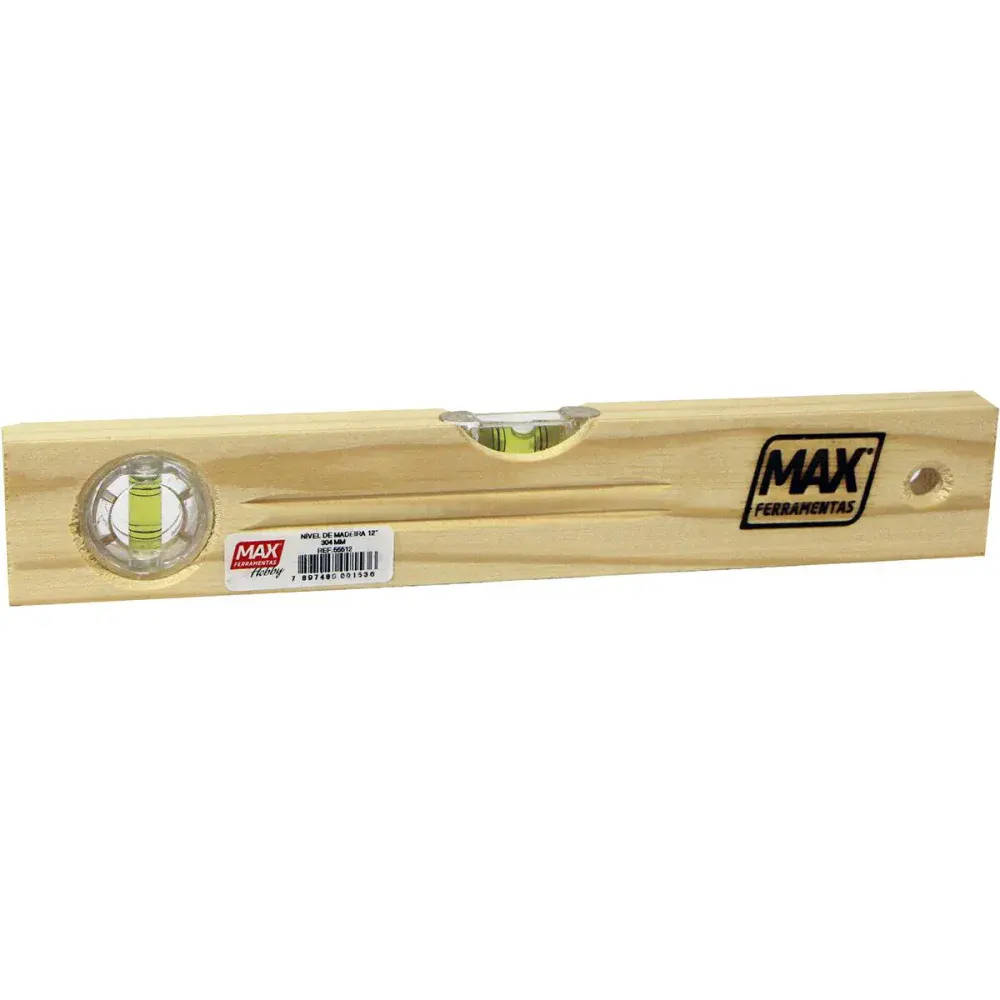 Nível madeira max metalúrgica s/verniz 12 30,4CM