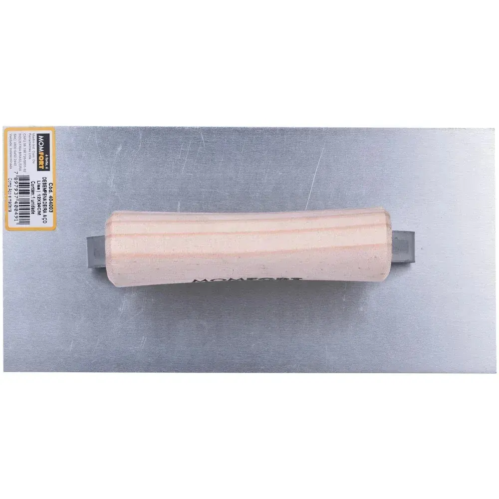 Desempenadeira de aço lisa 12×24 cm 404003 Momfort — fotografia 9