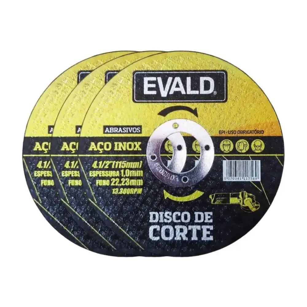 Esmerilhadeira angular 4,1/2POL 1200W com 3 discos de corte inox 4,1/2POL Evald 110 V — fotografia 11