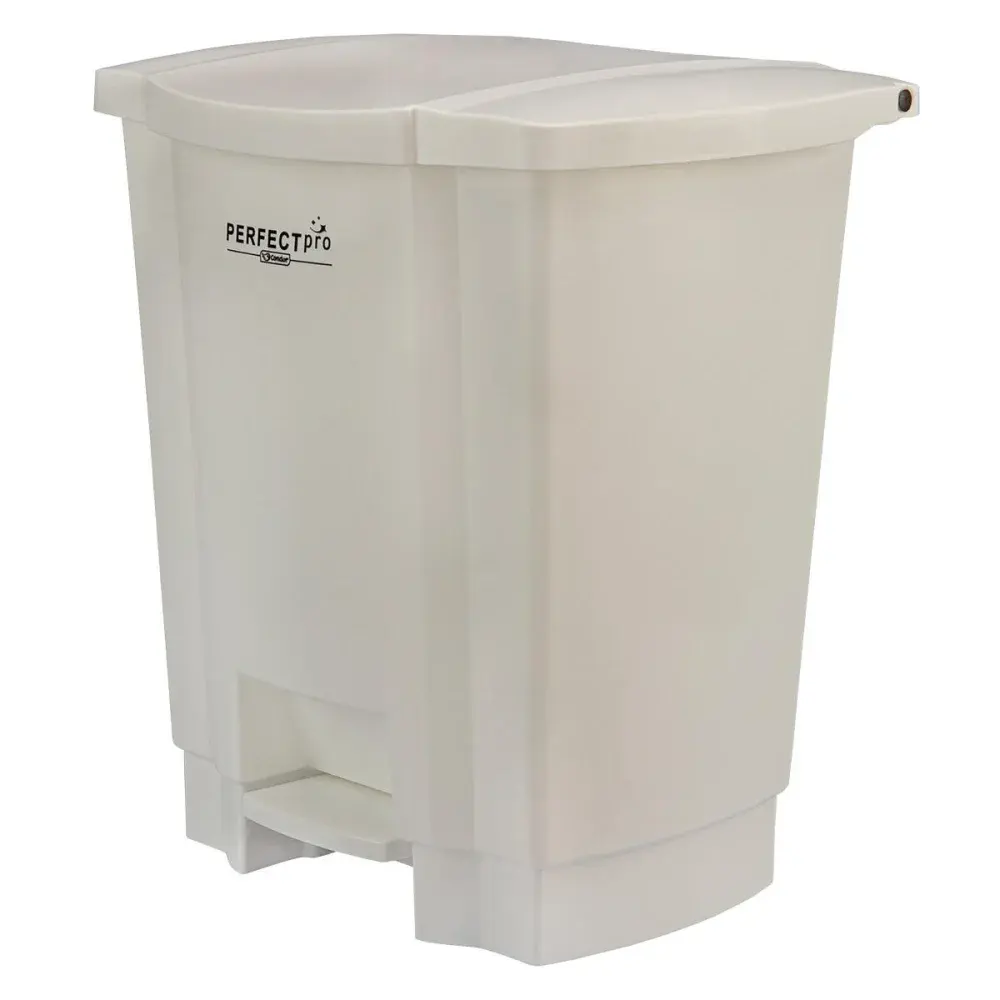 Lixeira resistente e balanceada branca 35L Perfect — fotografia 3