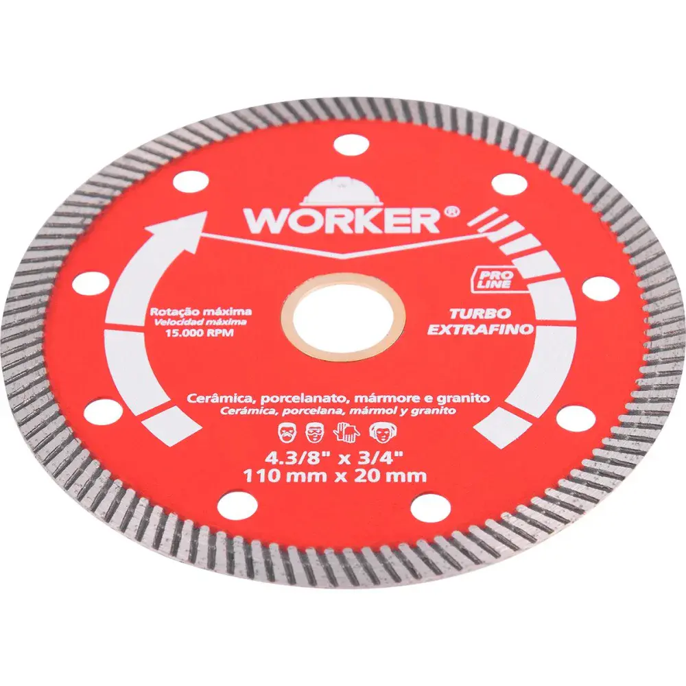 Disco de corte diamantado turbo extrafino 3/4 1,2MM Worker — fotografia 3