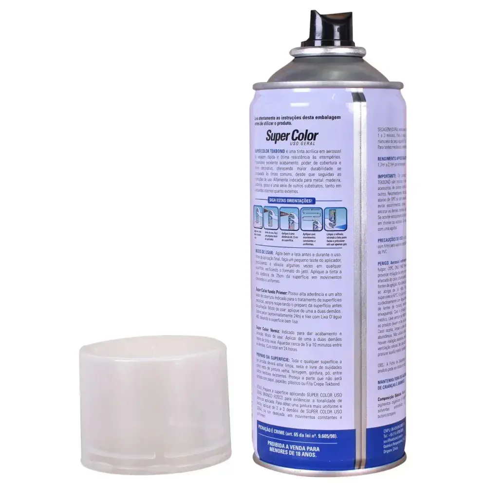 Tinta spray verniz brilhante uso geral 350ML - Tekbond — fotografia 4