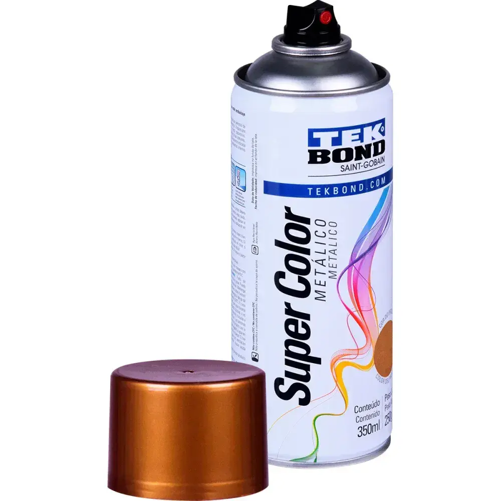 Tinta spray metálico Tekbond ouro 350ML — fotografia 6