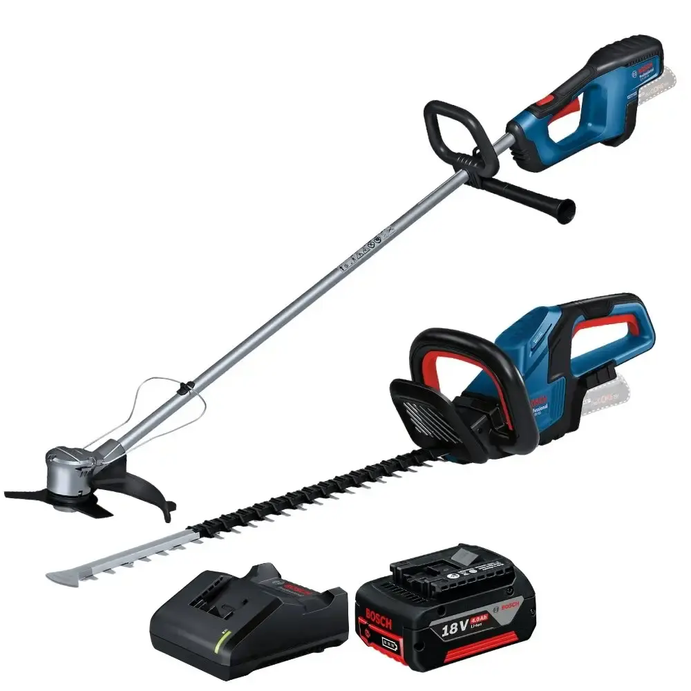 Roçadeira GRF 18V-23 com aparador de cerca viva e bateria 18V 4,0AH carregador bivolt Bosch