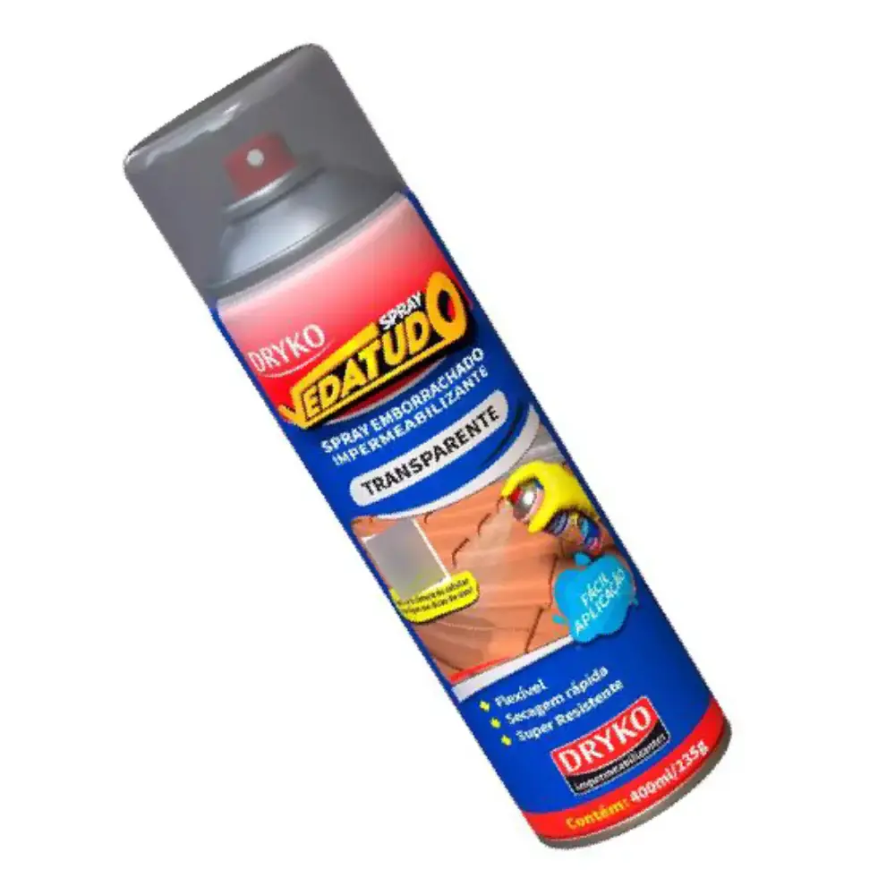 Spray Emborrachado Vedatudo Impermeabilizante Transparente 400 ml DRYKO — fotografia 5