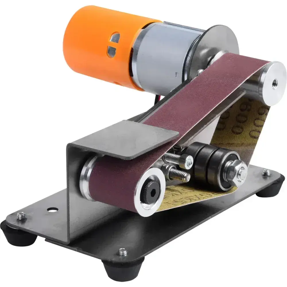 Mini lixadeira de cinta com 10 lixas 330X30MM 9000RPM biv Bumafer — fotografia 8