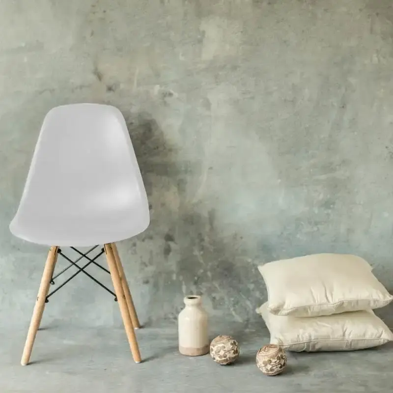 Cadeira charles eames wood branca F901000 eifel com 2 unidades Garden life — fotografia 5
