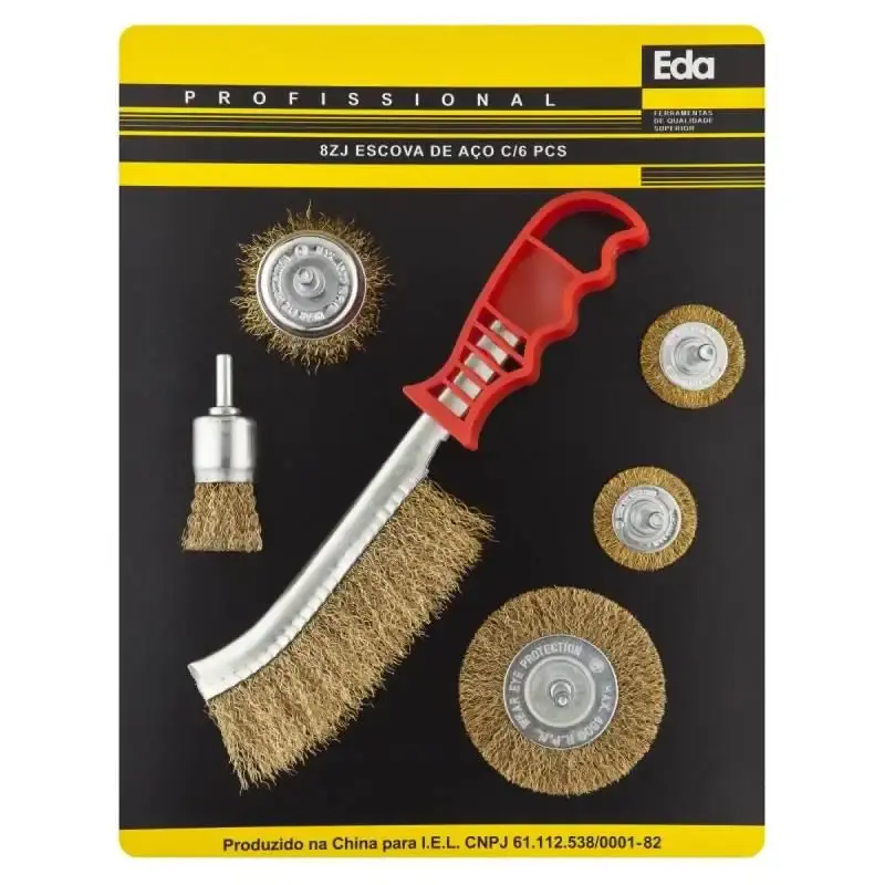 Jogo de escovas de aço kit com 6 peças profissional 8ZJ Eda — fotografia 5