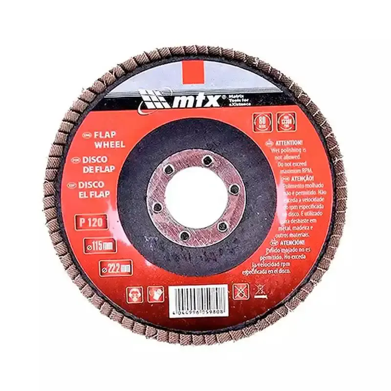 Disco de lixa flap 4.1/2 POL grana 120 kit com 10 unidades MTX — fotografia 3