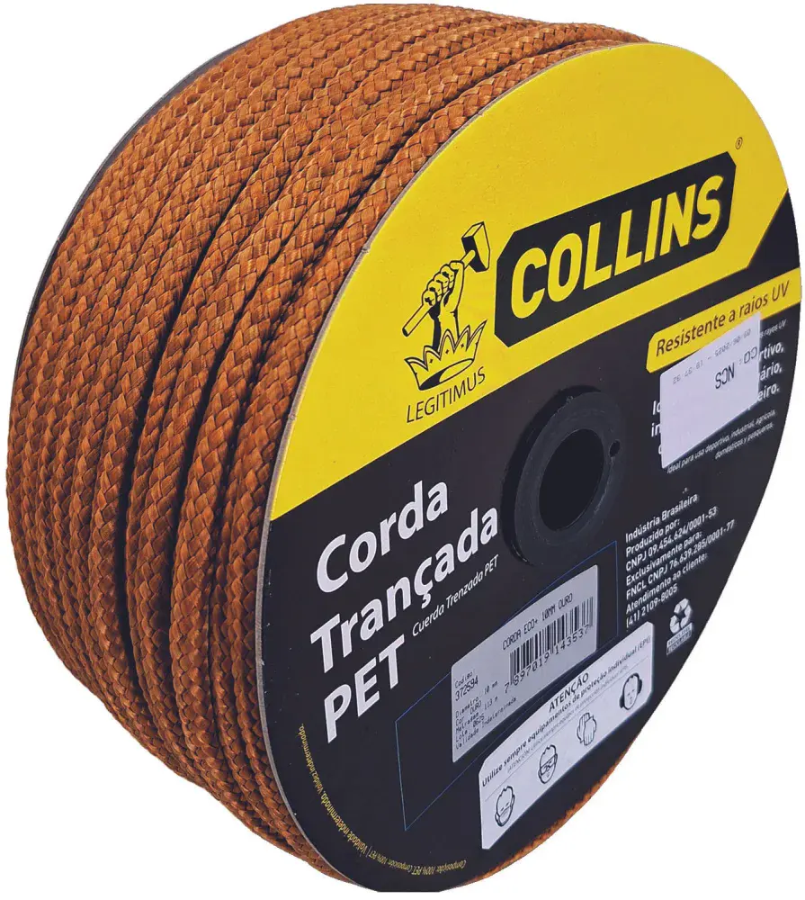 Corda pet trançada 10MM x 113M ouro Collins — fotografia de referência