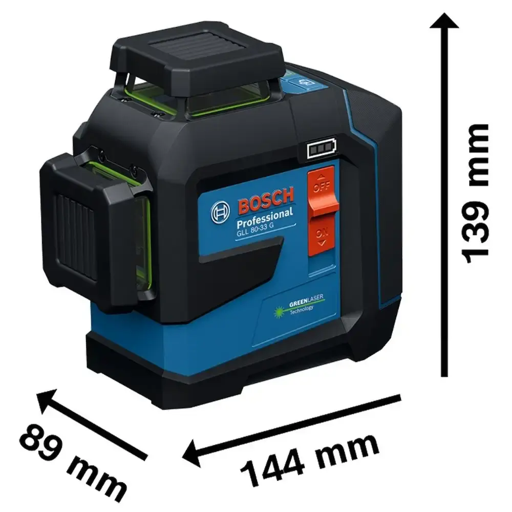 Nível a laser linhas verdes 30 metros GLL 80-33 g Bosch — fotografia 3