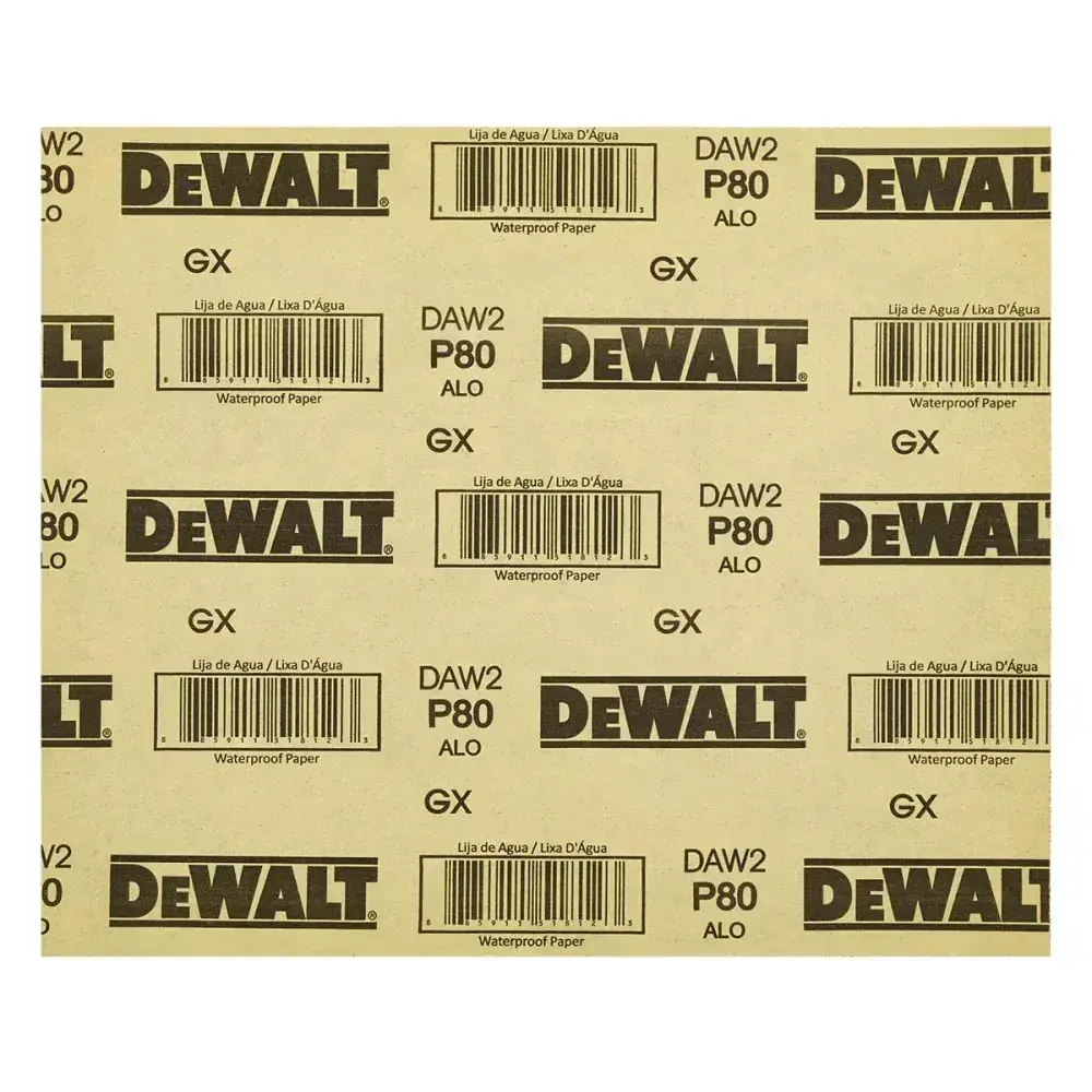 Lixa d' água óxido de alumínio 230X280MM grão 80 Dewalt — fotografia 5