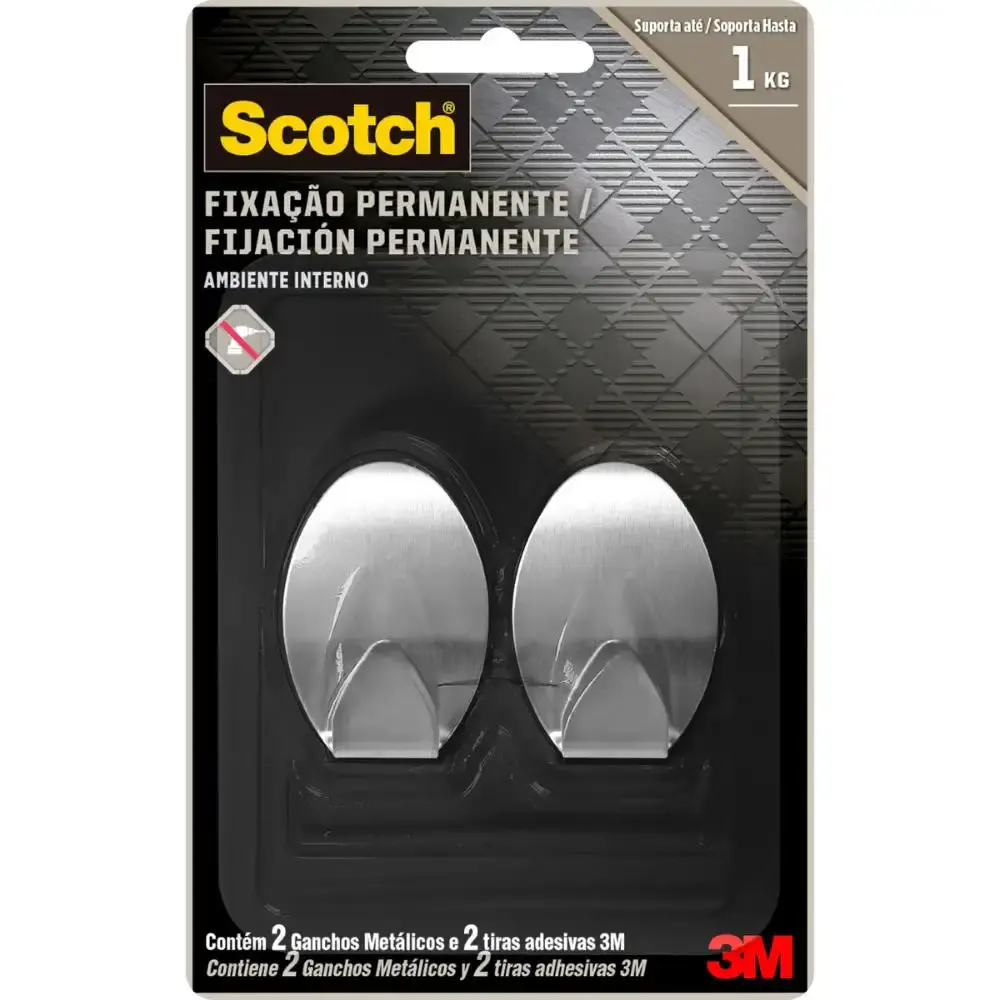 Gancho scotch metálico para fixação com 2 unidades 3M — fotografia 2