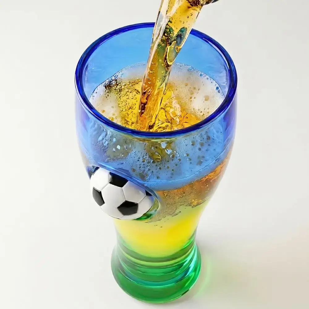 Copo de vidro modelo tulipa futebol copa do mundo casa LYS — fotografia 5