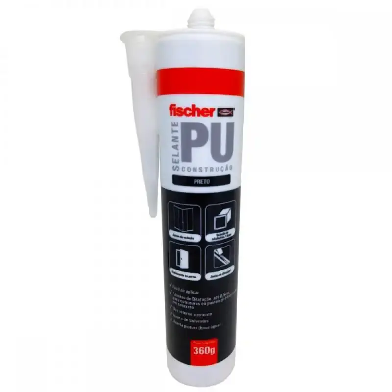Adesivo selante PU construção 360 GR preto 603269 Fischer