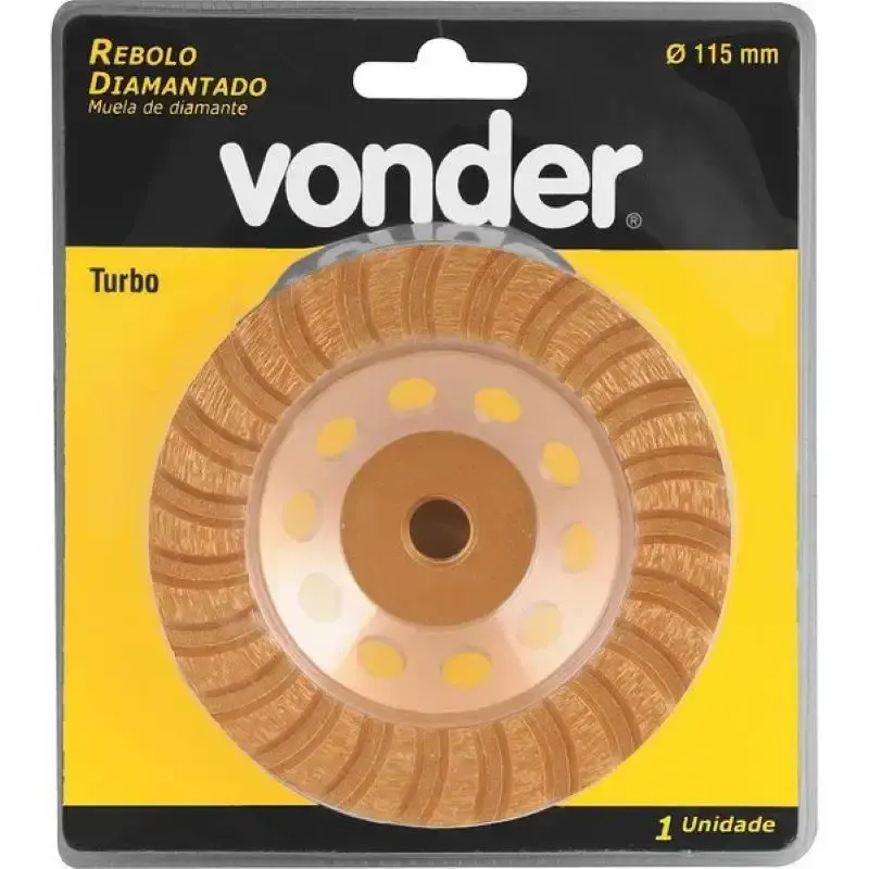 Disco de desbaste diamantado 4.1/2 POL 115 MM turbo Vonder — fotografia 3