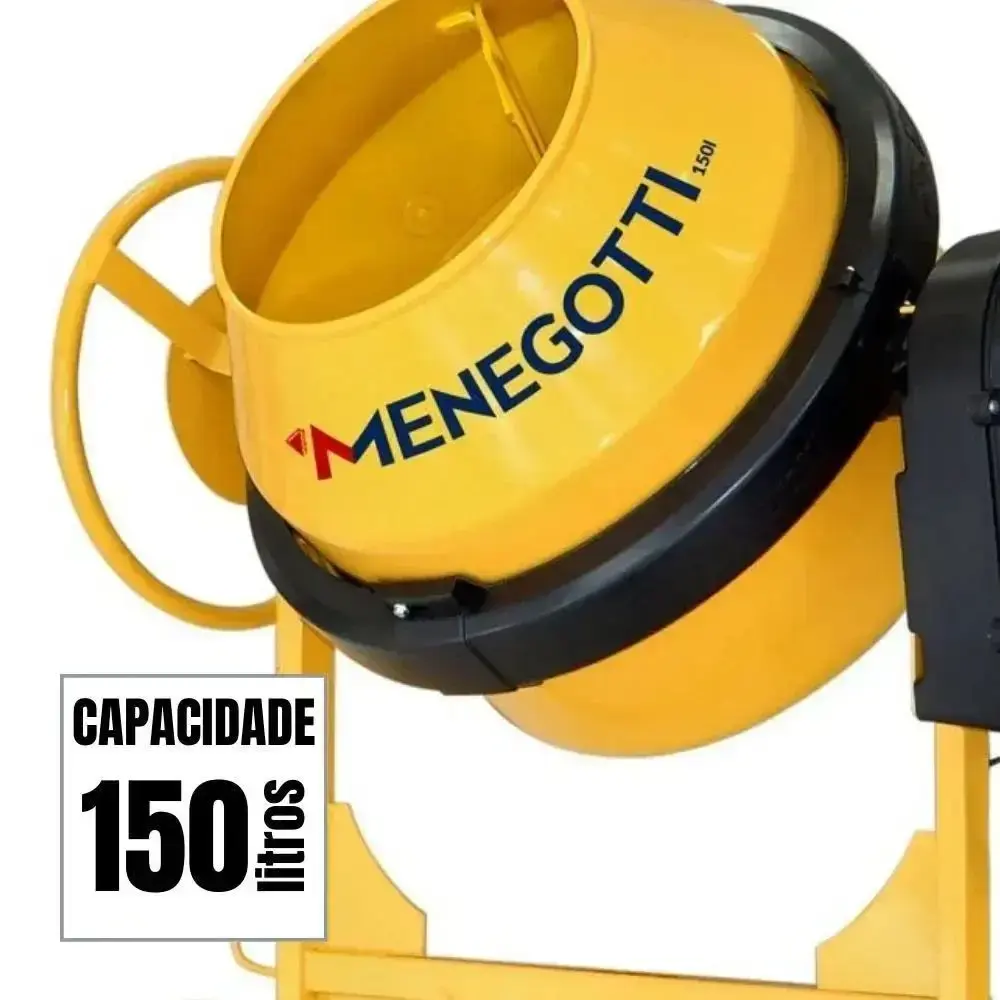 Betoneira 150 litros prime com motor 1/2CV 60HZ 4P com kit segurança Menegotti 110 V — fotografia 12