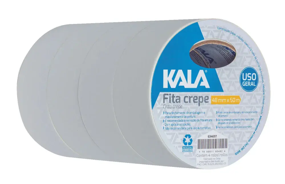 Fita crepe 48MM x 50M uso geral Kala — fotografia 12