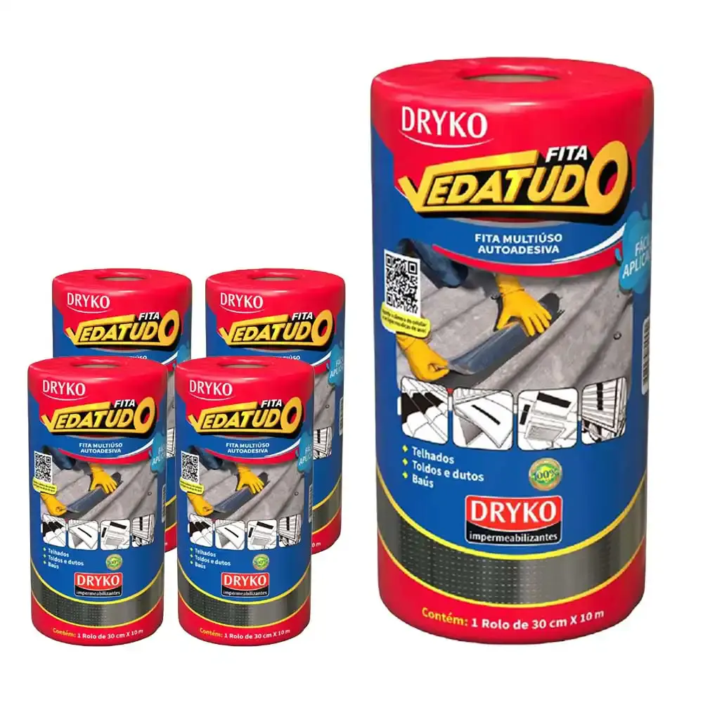Fita Asfáltica Vedatudo 30 cm X 10 m 5 Unidades DRYKO — fotografia de referência