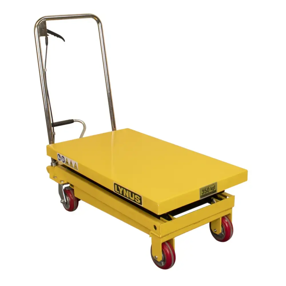 Mesa hidráulica pantográfica 350KG 2 estagios MHPL-350-2E 00000248.0 Lynus — fotografia de referência