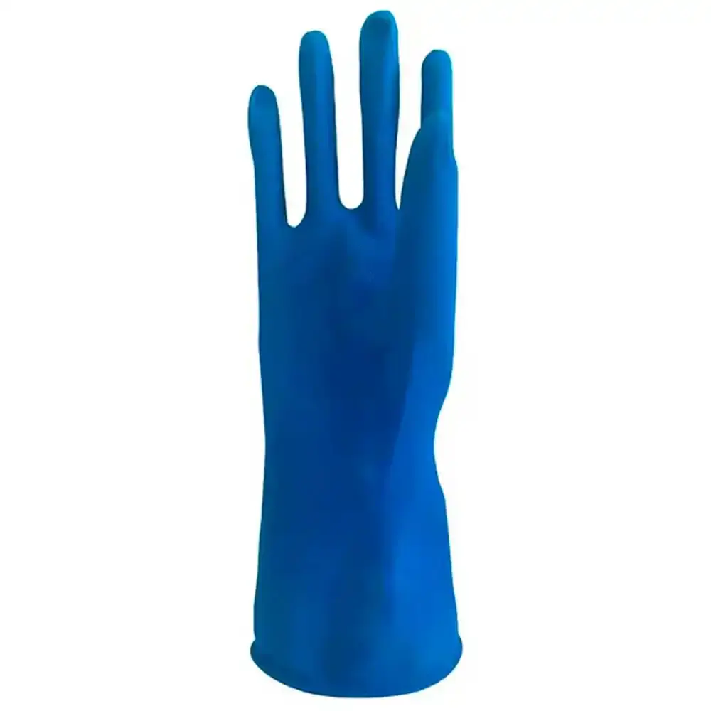 Luvas de borracha forrada azul T9 10 unidades Imbat — fotografia 3