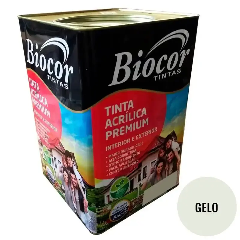 Tinta acrílica premium parede e piso gelo lata 18L biocor — fotografia de referência