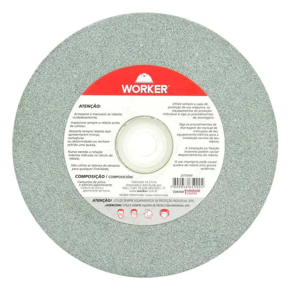 Rebolo reto para afiação 6 x 3/4 x 1.1/4 grão 100 Worker — fotografia 7