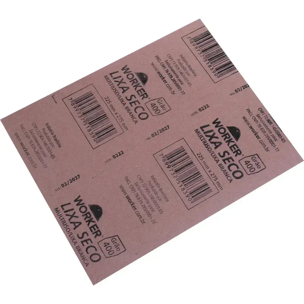 Lixa seco GR400 225MM x 275MM Worker — fotografia 4