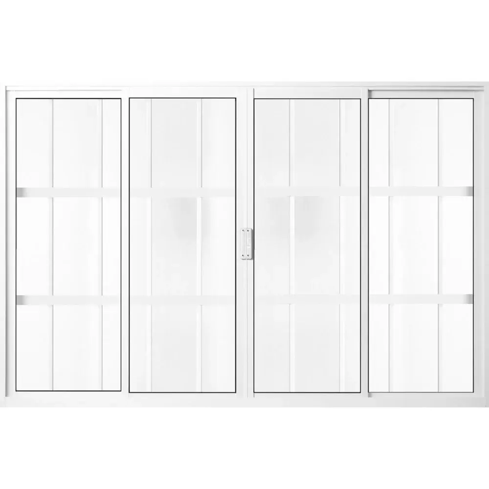Janela spp de alumínio com grade br 4 folhas vl 100X150CM Aluvid