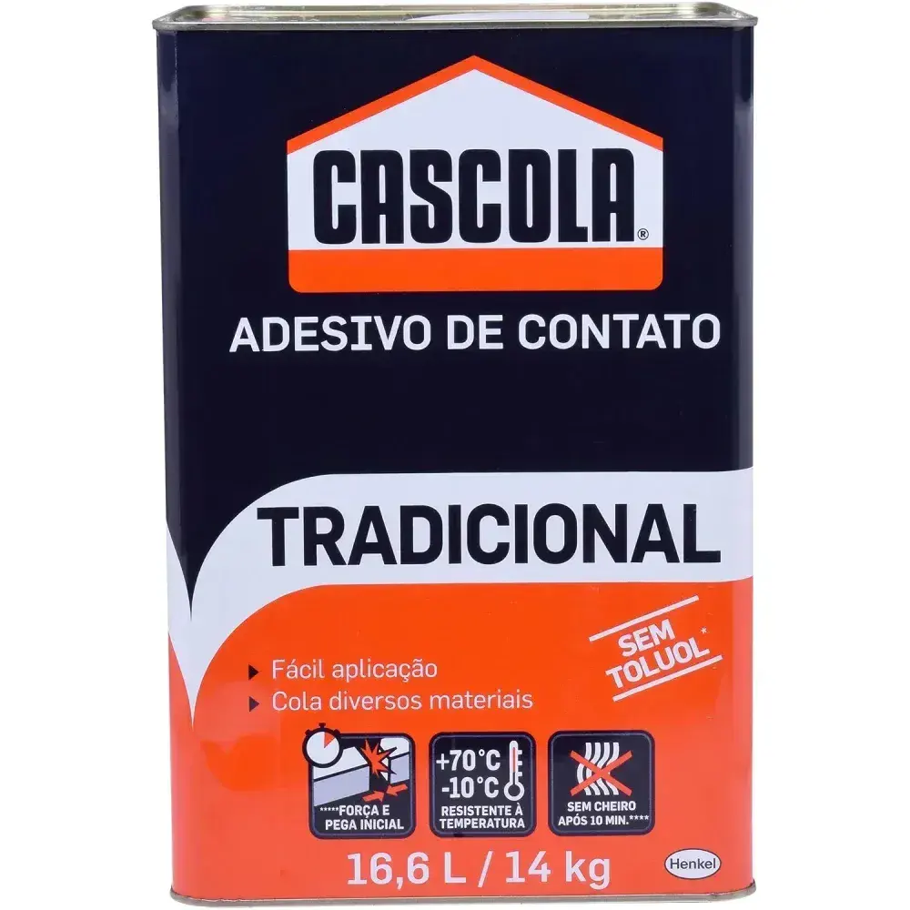 Adesivo de contato tradicional sem toluol 14KG cascola Henkel — fotografia 5