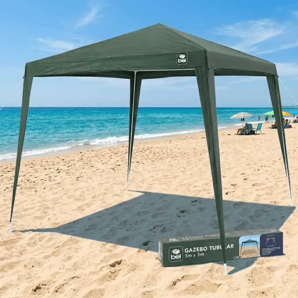 Tenda Gazebo 3 x 3 Metros Polietileno Verde BELFIX — fotografia 3
