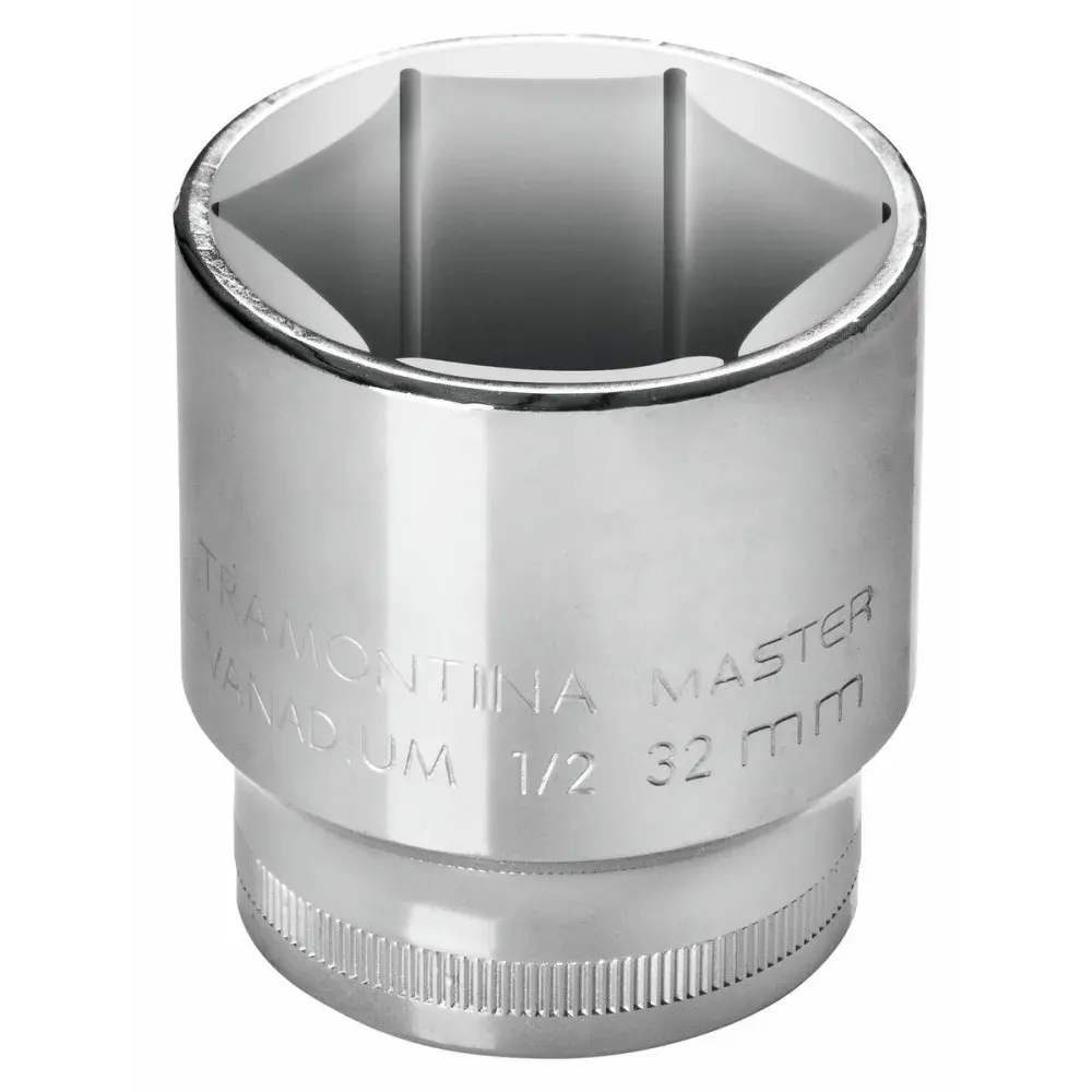 Soquete sextavado em aço cromo vanádio 12 mm - encaixe 1/2" tramontina 43603112 Importado