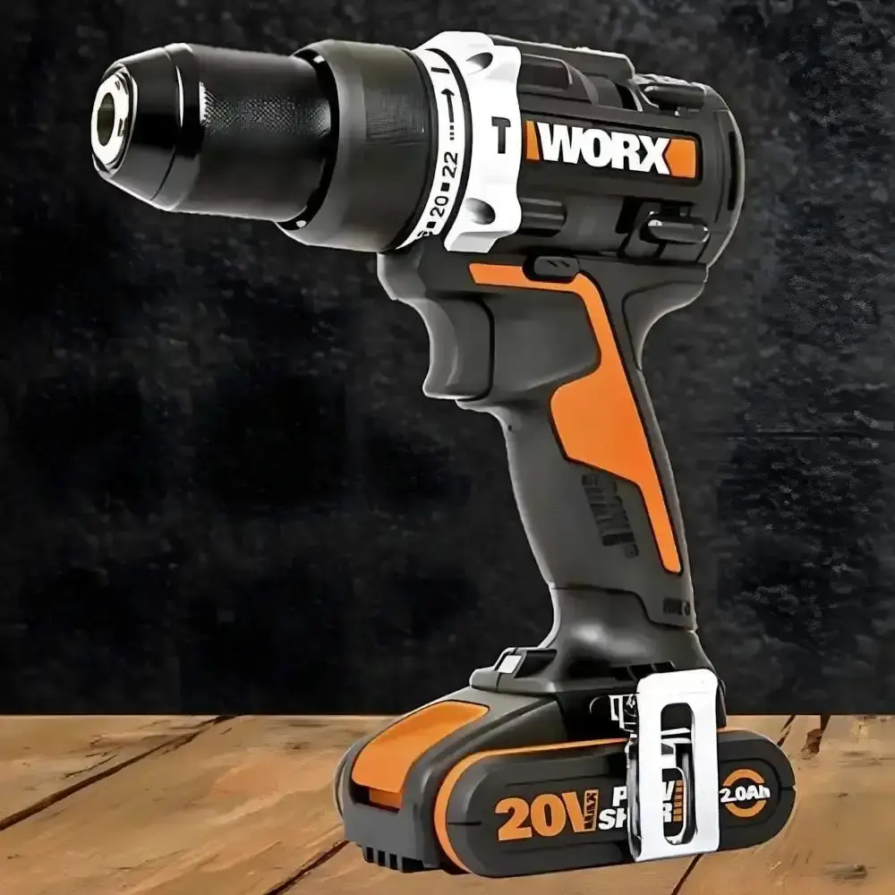 Parafusadeira de impacto 1/2 POL 20V worx com jogo de brocas bits e buchas 300 peças MTX Positec — fotografia 6