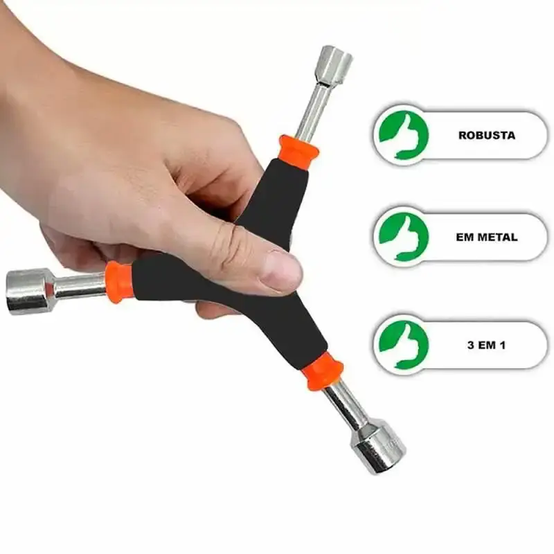 Chave y ninja 10MM 11MM e 13MM com cabo emborrachado YT-6 Western — fotografia 4