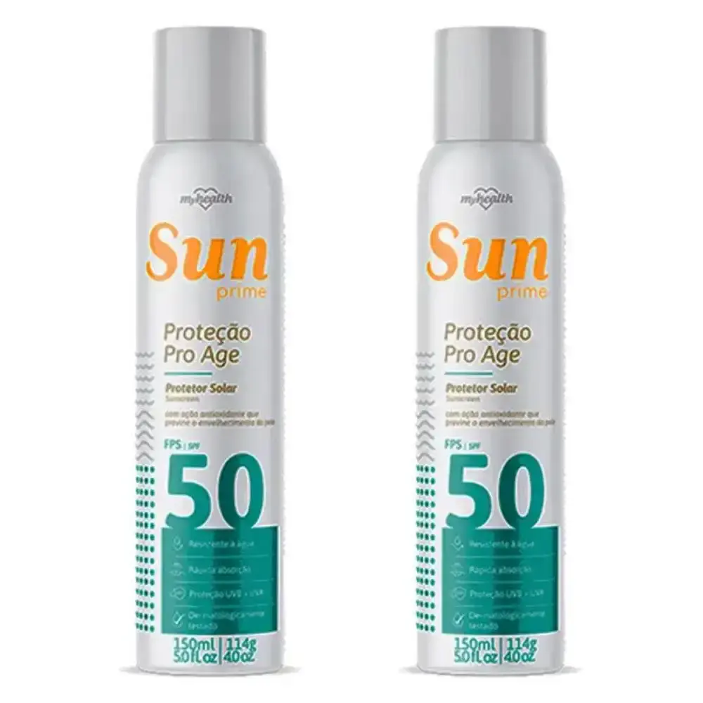 Protetor solar spray 50 fps 150ML 2 unidades AE2600019 sun prime SEM Marca