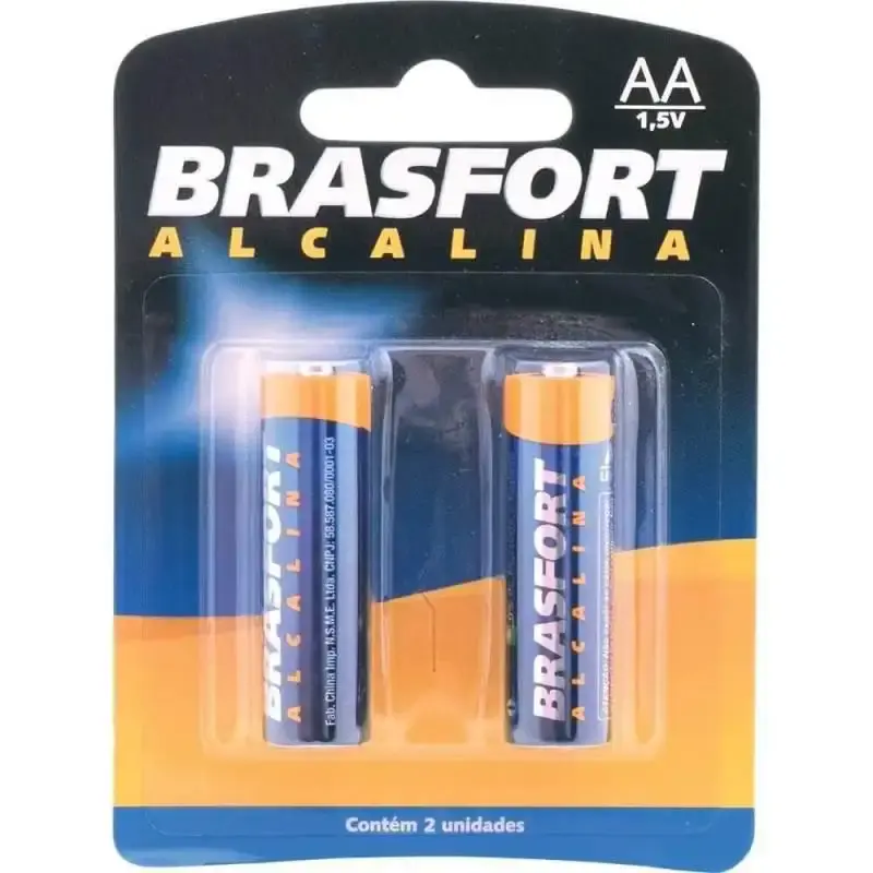 Pilha alcalina pequena AA 1.5V kit com 20 unidades Brasfort — fotografia 2