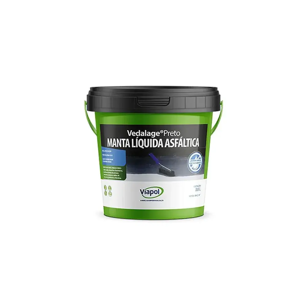 Manta liquida vedalage na cor preta com 3,6L da Viapol — fotografia 2