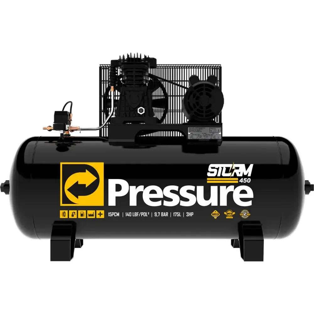 Compressor de ar storm 450 15PCM 140PSI 175L trifásico Pressure — fotografia 2