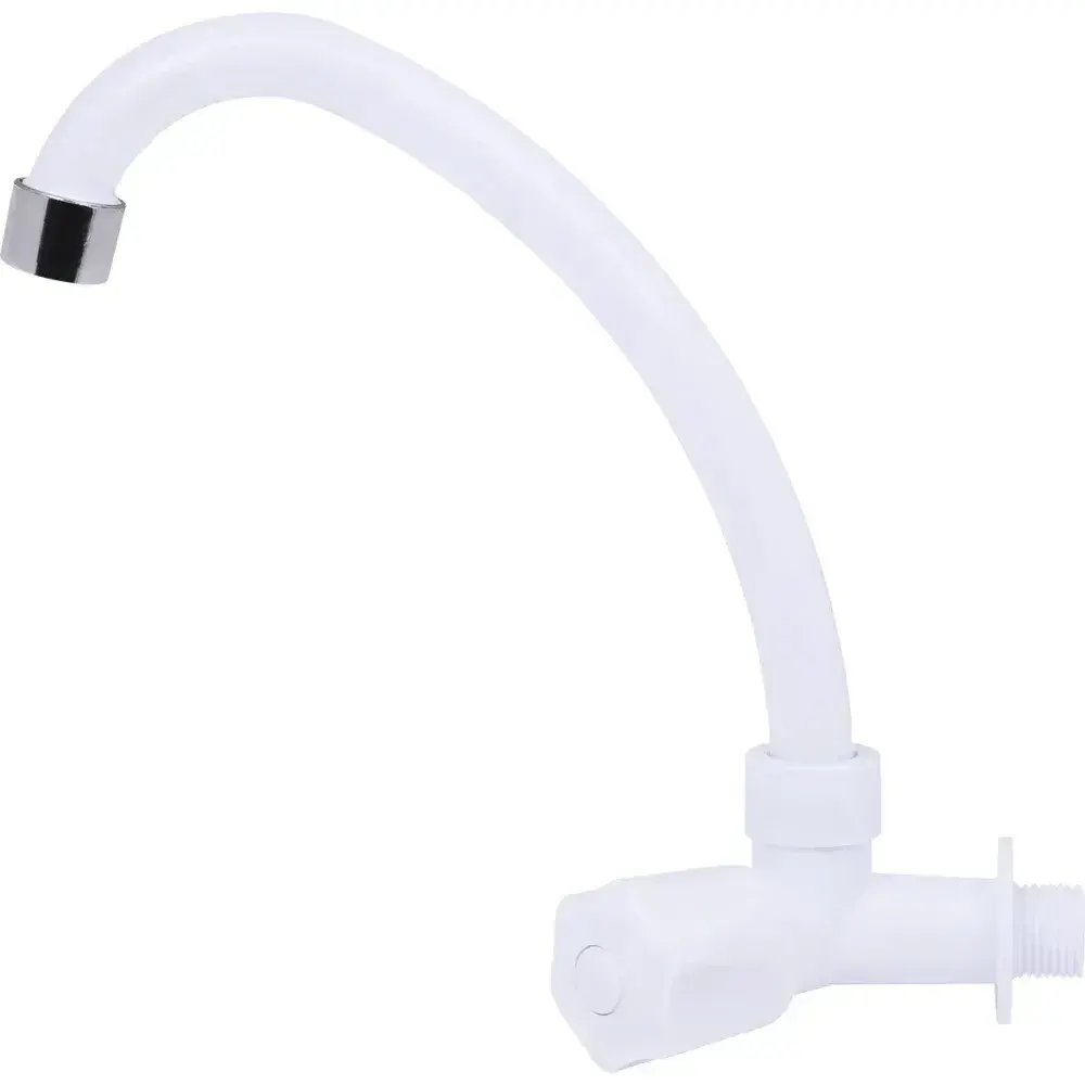Torneira de parede com bica móvel 1/4 abs branco C50 Liege — fotografia 5