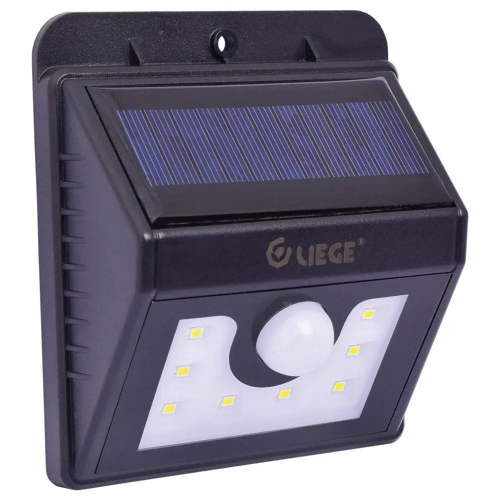 Luminária solar de parede com 8 leds 40LM 1,6W 6500K Liege — fotografia 2