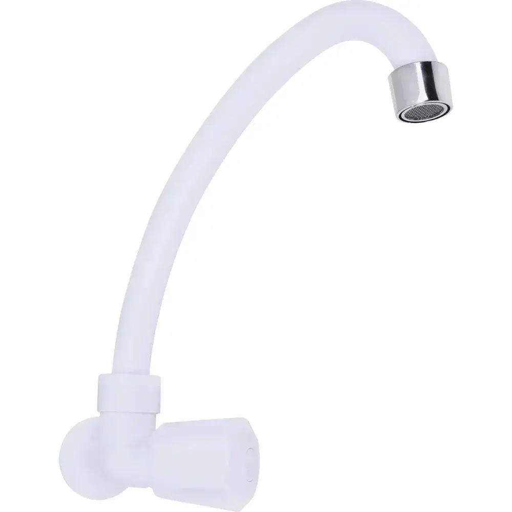 Torneira de parede com bica móvel 1/4 abs branco C50 Liege — fotografia 7