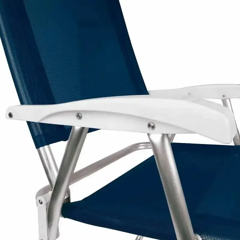 Cadeira de praia e piscina master plus 120 kgs alta em alumínio kit com 2 peças Mor — fotografia 6