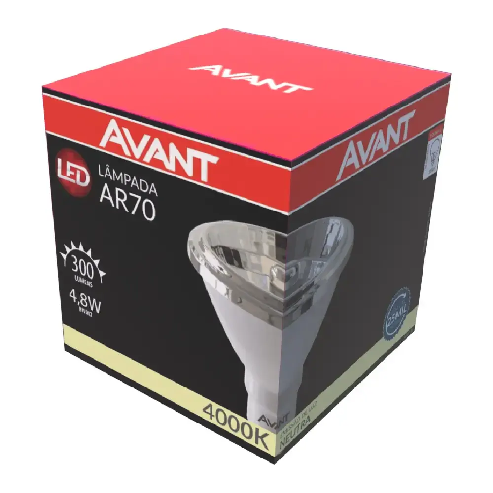 Lâmpada led AR70 GU10 24° 4,8W 4000K bivolt Avant — fotografia 3