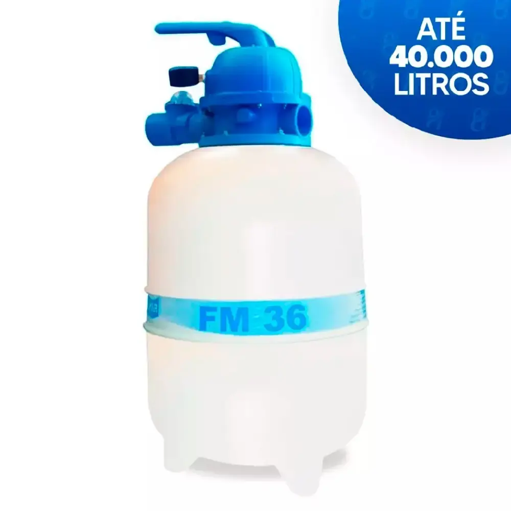 Filtro para piscinas 40 mil litros 1/3CV FM-36 sem bomba e areia sodramar Filter — fotografia 5