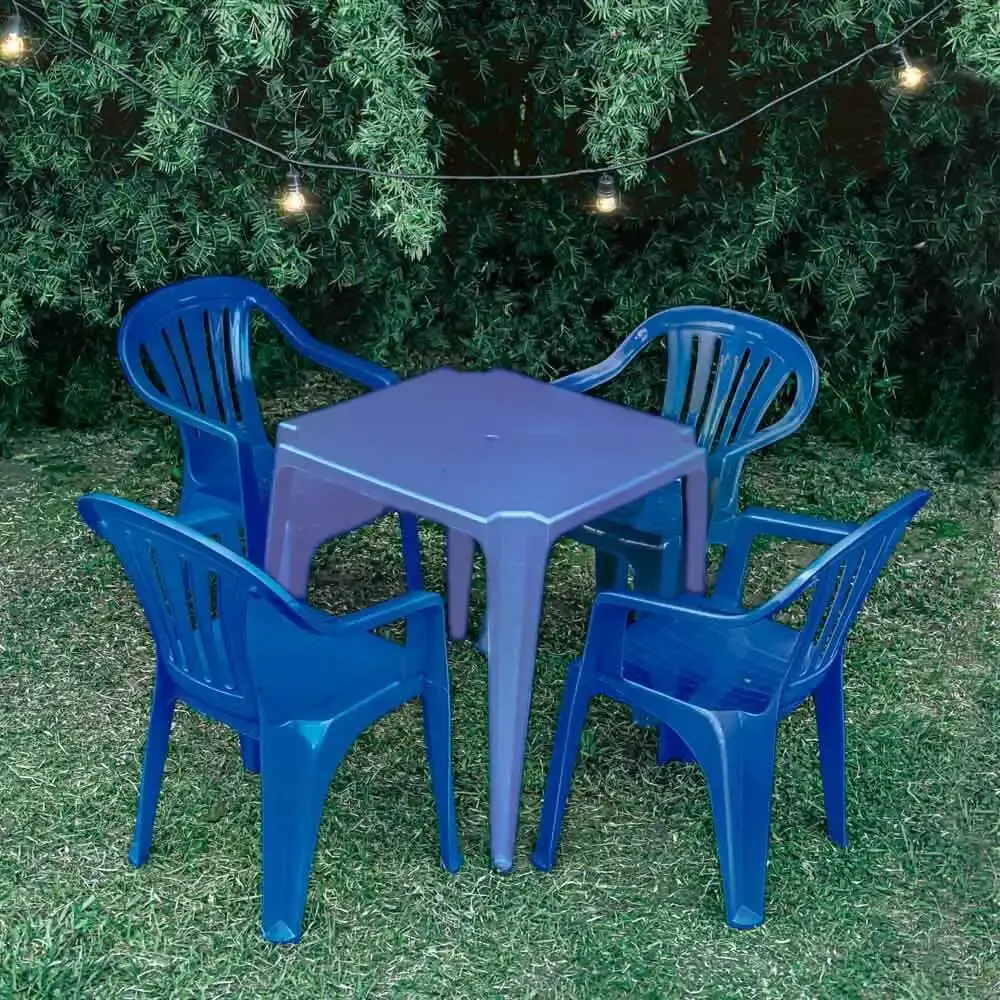 Cadeira tipo poltrona em plástico bela vista azul Mor — fotografia 5