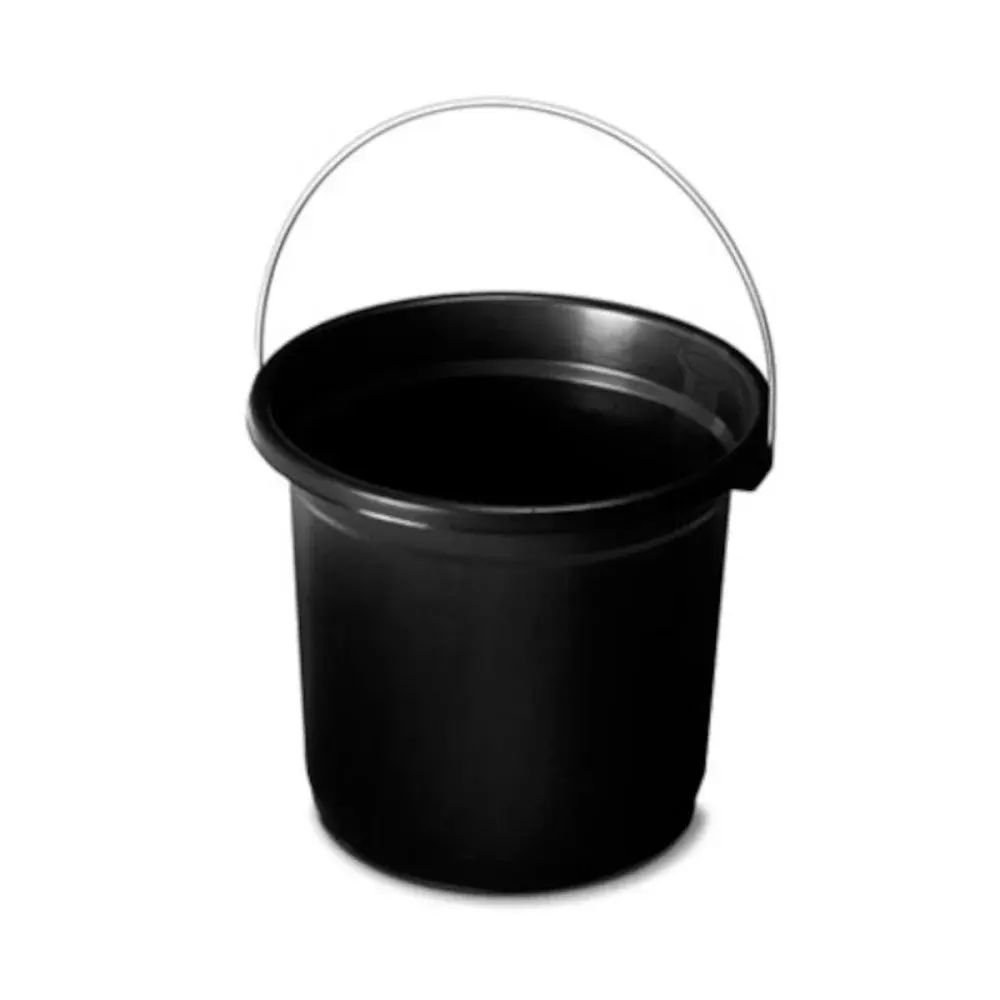 Balde 8L recycle preto Plasvale