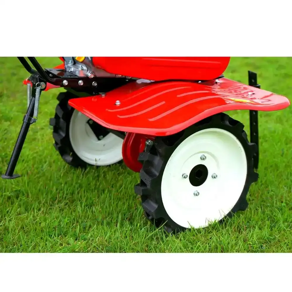 Motocultivador gasolina 7,0 HP 4T 212 CC rodas e enxadas GMC-7000-8 Garthen — fotografia 9