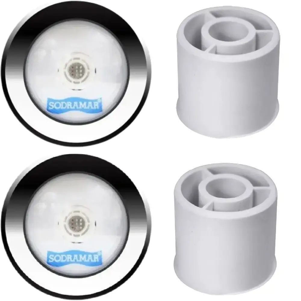 Luminária Refletor LED Piscina 10W com Adaptador cano 20mm para 50mm SODRAMAR — fotografia de referência
