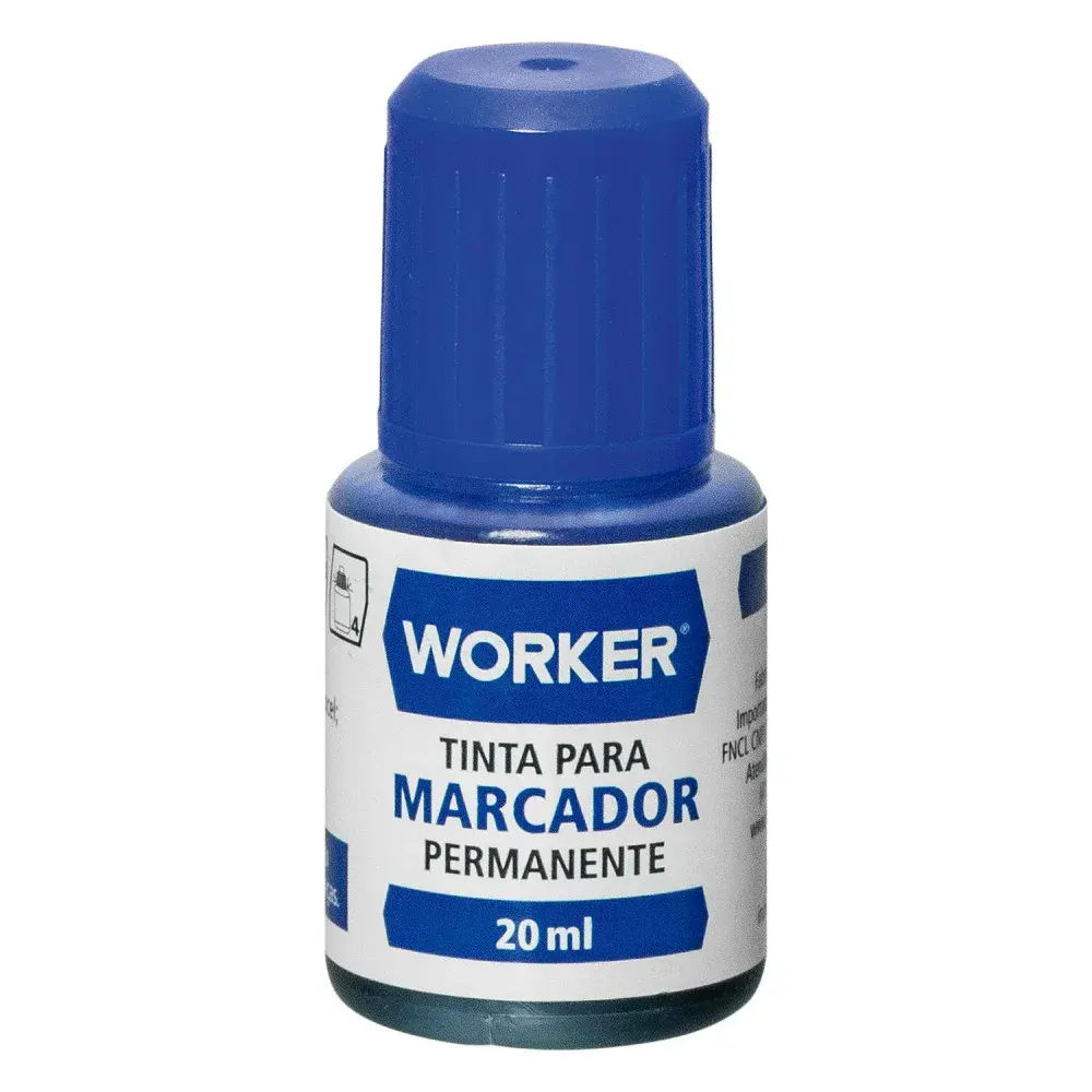 Tinta marcador permanente azul com 20ML da Worker — fotografia de referência