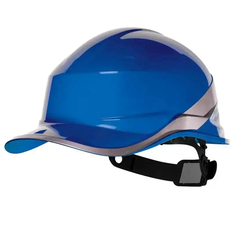 Capacete de segurança a/b aba frontal baseball diamond v azul botão de ajuste delta plus